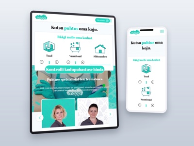Moppi website shown on a tablet and phone