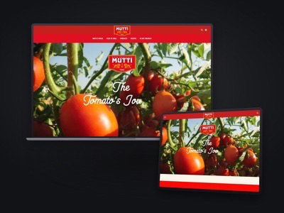Mutti website shown on a laptop and tablet