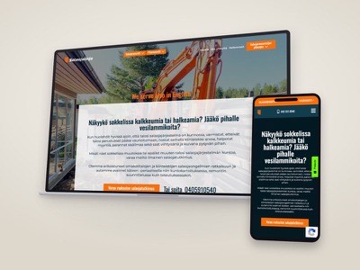 Salaojalinja website shown on a laptop and phone
